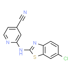 ChemSpider 2D Image | 2-[(6-Chloro-1,3-benzothiazol-2-yl)amino]isonicotinonitrile | C13H7ClN4S