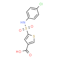 ChemSpider 2D Image | 5-[(4-Chlorophenyl)sulfamoyl]-3-thiophenecarboxylic acid | C11H8ClNO4S2