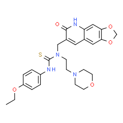 ChemSpider 2D Image | 3-(4-Ethoxyphenyl)-1-[2-(4-morpholinyl)ethyl]-1-[(6-oxo-5,6-dihydro[1,3]dioxolo[4,5-g]quinolin-7-yl)methyl]thiourea | C26H30N4O5S