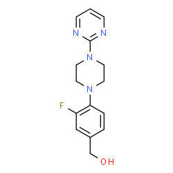 ChemSpider 2D Image | {3-Fluoro-4-[4-(2-pyrimidinyl)-1-piperazinyl]phenyl}methanol | C15H17FN4O