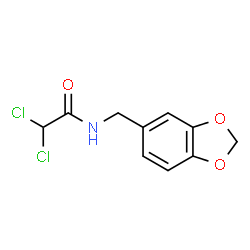 ChemSpider 2D Image | N-(1,3-Benzodioxol-5-ylmethyl)-2,2-dichloroacetamide | C10H9Cl2NO3