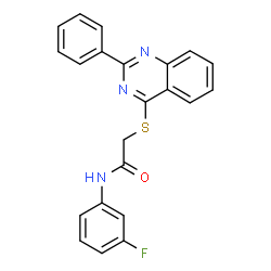 ChemSpider 2D Image | N-(3-Fluorophenyl)-2-[(2-phenyl-4-quinazolinyl)sulfanyl]acetamide | C22H16FN3OS