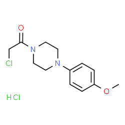 ChemSpider 2D Image | 2-Chloro-1-[4-(4-methoxyphenyl)-1-piperazinyl]ethanone hydrochloride (1:1) | C13H18Cl2N2O2