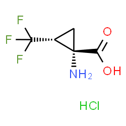 ChemSpider 2D Image | (1S,2R)-1-amino-2-(trifluoromethyl)cyclopropane-1-carboxylic acid hydrochloride | C5H7ClF3NO2