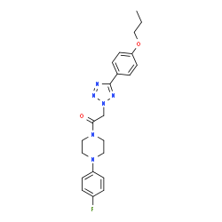 ChemSpider 2D Image | 1-[4-(4-Fluorophenyl)-1-piperazinyl]-2-[5-(4-propoxyphenyl)-2H-tetrazol-2-yl]ethanone | C22H25FN6O2