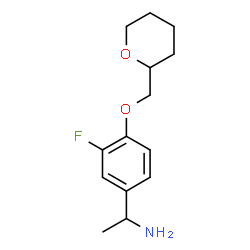 ChemSpider 2D Image | 1-[3-Fluoro-4-(tetrahydro-2H-pyran-2-ylmethoxy)phenyl]ethanamine | C14H20FNO2