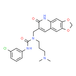 ChemSpider 2D Image | 3-(3-Chlorophenyl)-1-[3-(dimethylamino)propyl]-1-[(6-oxo-5,6-dihydro[1,3]dioxolo[4,5-g]quinolin-7-yl)methyl]urea | C23H25ClN4O4