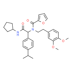 ChemSpider 2D Image | N-[2-(Cyclopentylamino)-1-(4-isopropylphenyl)-2-oxoethyl]-N-[2-(3,4-dimethoxyphenyl)ethyl]-2-furamide | C31H38N2O5