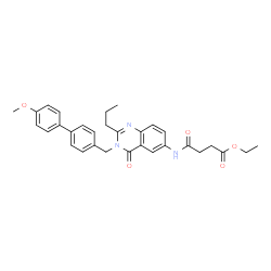 ChemSpider 2D Image | Ethyl 4-({3-[(4'-methoxy-4-biphenylyl)methyl]-4-oxo-2-propyl-3,4-dihydro-6-quinazolinyl}amino)-4-oxobutanoate | C31H33N3O5