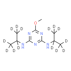ChemSpider 2D Image | 6-Methoxy-N,N'-bis[(~2~H_7_)-2-propanyl]-1,3,5-triazine-2,4-diamine | C10H5D14N5O