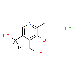 ChemSpider 2D Image | 4-(Hydroxymethyl)-5-[hydroxy(~2~H_2_)methyl]-2-methyl-3-pyridinol hydrochloride (1:1) | C8H10D2ClNO3