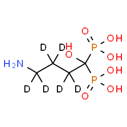 ChemSpider 2D Image | [4-Amino-1-hydroxy(~2~H_6_)-1,1-butanediyl]bis(phosphonic acid) | C4H7D6NO7P2