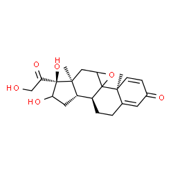 ChemSpider 2D Image | (9xi)-16,17,21-Trihydroxy-9,11-epoxypregna-1,4-diene-3,20-dione | C21H26O6