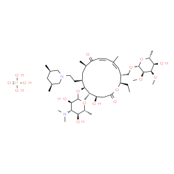 ChemSpider 2D Image | [(2R,3R,4Z,6Z,9R,11R,12S,13S,14R)-12-{[3,6-Dideoxy-3-(dimethylamino)-D-glucopyranosyl]oxy}-11-{2-[(3R,5S)-3,5-dimethyl-1-piperidinyl]ethyl}-2-ethyl-14-hydroxy-5,9,13-trimethyl-8,16-dioxooxacyclohexade
ca-4,6-dien-3-yl]methyl 6-deoxy-2,3-di-O-methyl-beta-D-allopyranoside phosphate (1:1) | C46H83N2O17P