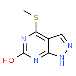 ChemSpider 2D Image | 4-(methylthio)-1H-pyrazolo[3,4-d]pyrimidin-6-ol | C6H6N4OS