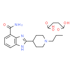 ChemSpider 2D Image | 2-(1-Propylpiperidin-4-yl)-1H-benzo[d]imidazole-7-carboxamide succinate | C20H28N4O5
