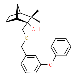 ChemSpider 2D Image | (1R,2S)-3,3-Dimethyl-2-{[(3-phenoxybenzyl)sulfanyl]methyl}bicyclo[2.2.1]heptan-2-ol | C23H28O2S