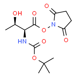 ChemSpider 2D Image | 2,5-Dioxopyrrolidin-1-yl N-(tert-butoxycarbonyl)-L-threoninate | C13H20N2O7