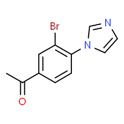 ChemSpider 2D Image | 3'-Bromo-4'-(1-imidazolyl)acetophenone | C11H9BrN2O