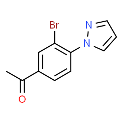 ChemSpider 2D Image | 3'-Bromo-4'-(1-pyrazolyl)acetophenone | C11H9BrN2O