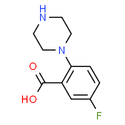 ChemSpider 2D Image | 5-Fluoro-2-(1-piperazinyl)benzoic acid | C11H13FN2O2