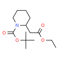 ChemSpider 2D Image | tert-butyl 2-(2-ethoxy-2-oxoethyl)piperidine-1-carboxylate | C14H25NO4