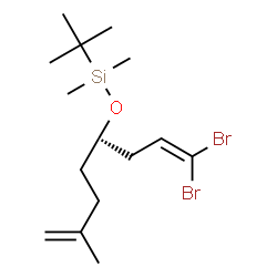 ChemSpider 2D Image | {[(4R)-1,1-Dibromo-7-methyl-1,7-octadien-4-yl]oxy}(dimethyl)(2-methyl-2-propanyl)silane | C15H28Br2OSi