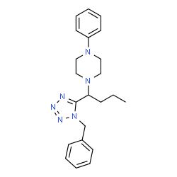 ChemSpider 2D Image | 1-[1-(1-Benzyl-1H-tetrazol-5-yl)butyl]-4-phenylpiperazine | C22H28N6