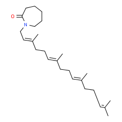 ChemSpider 2D Image | 1-[(2E,6E,10E)-3,7,11,15-Tetramethyl-2,6,10,14-hexadecatetraen-1-yl]-2-azepanone | C26H43NO