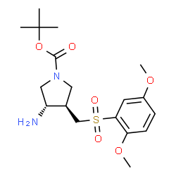 ChemSpider 2D Image | (3R,4R)-tert-butyl 3-amino-4-((2,5-dimethoxyphenylsulfonyl)methyl)pyrrolidine-1-carboxylate | C18H28N2O6S