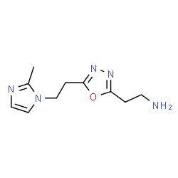 ChemSpider 2D Image | 2-{5-[2-(2-Methyl-1H-imidazol-1-yl)ethyl]-1,3,4-oxadiazol-2-yl}ethanamine | C10H15N5O