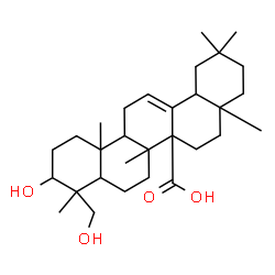 ChemSpider 2D Image | 3,23-Dihydroxyolean-12-en-27-oic acid | C30H48O4
