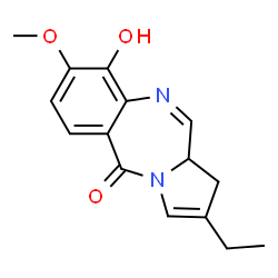 ChemSpider 2D Image | 2-Ethyl-9-hydroxy-8-methoxy-1,11a-dihydro-5H-pyrrolo[2,1-c][1,4]benzodiazepin-5-one | C15H16N2O3