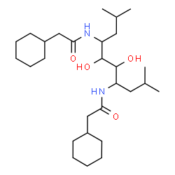 ChemSpider 2D Image | N,N'-(5,6-Dihydroxy-2,9-dimethyl-4,7-decanediyl)bis(2-cyclohexylacetamide) | C28H52N2O4