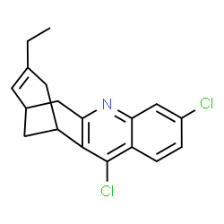 ChemSpider 2D Image | 3,7-Dichloro-15-ethyl-10-azatetracyclo[11.3.1.0~2,11~.0~4,9~]heptadeca-2(11),3,5,7,9,14-hexaene | C18H17Cl2N