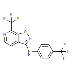 ChemSpider 2D Image | 7-(Trifluoromethyl)-N-[4-(trifluoromethyl)phenyl][1,2]oxazolo[5,4-c]pyridin-3-amine | C14H7F6N3O