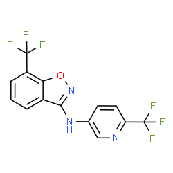 ChemSpider 2D Image | 7-(Trifluoromethyl)-N-[6-(trifluoromethyl)-3-pyridinyl]-1,2-benzoxazol-3-amine | C14H7F6N3O