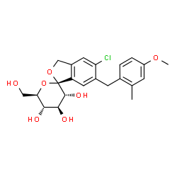 ChemSpider 2D Image | (1S,3'R,4'S,5'S,6'R)-5-Chloro-6'-(hydroxymethyl)-6-(4-methoxy-2-methylbenzyl)-3',4',5',6'-tetrahydro-3H-spiro[2-benzofuran-1,2'-pyran]-3',4',5'-triol | C22H25ClO7