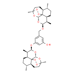 ChemSpider 2D Image | 3-{[(1R,4S,5R,8S,9R,10S,12R,13R)-1,5,9-Trimethyl-11,14,15,16-tetraoxatetracyclo[10.3.1.0~4,13~.0~8,13~]hexadec-10-yl]oxy}-5-({[(1R,4S,5R,8S,9R,10S,12R,13R)-1,5,9-trimethyl-11,14,15,16-tetraoxatetracyc
lo[10.3.1.0~4,13~.0~8,13~]hexadec-10-yl]oxy}methyl)phenol | C37H52O11