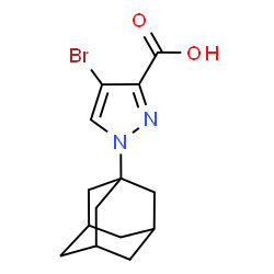 ChemSpider 2D Image | 1-(adamantan-1-yl)-4-bromopyrazole-3-carboxylic acid | C14H17BrN2O2