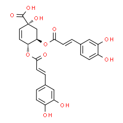 ChemSpider 2D Image | (1R,4R,5R)-4,5-Bis{[(2E)-3-(3,4-dihydroxyphenyl)-2-propenoyl]oxy}-1-hydroxy-2-cyclohexene-1-carboxylic acid | C25H22O11