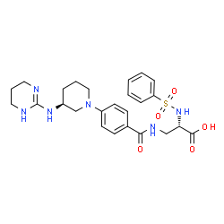 ChemSpider 2D Image | N-(Phenylsulfonyl)-3-({4-[(3S)-3-(1,4,5,6-tetrahydro-2-pyrimidinylamino)-1-piperidinyl]benzoyl}amino)-L-alanine | C25H32N6O5S