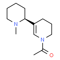 ChemSpider 2D Image | 1-{5-[(2S)-1-Methyl-2-piperidinyl]-3,4-dihydro-1(2H)-pyridinyl}ethanone | C13H22N2O