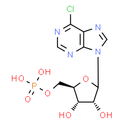 ChemSpider 2D Image | 6-Chloro-9-(5-O-phosphono-D-ribofuranosyl)-9H-purine | C10H12ClN4O7P