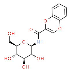 ChemSpider 2D Image | N-(1,4-Benzodioxin-2-ylcarbonyl)-beta-D-glucopyranosylamine | C15H17NO8