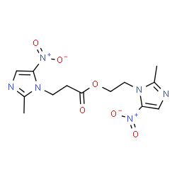 ChemSpider 2D Image | 2-(2-Methyl-5-nitro-1H-imidazol-1-yl)ethyl 3-(2-methyl-5-nitro-1H-imidazol-1-yl)propanoate | C13H16N6O6