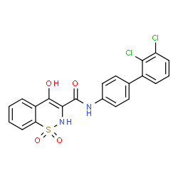 ChemSpider 2D Image | N-(2',3'-Dichloro-4-biphenylyl)-4-hydroxy-2H-1,2-benzothiazine-3-carboxamide 1,1-dioxide | C21H14Cl2N2O4S