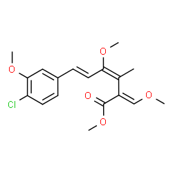 ChemSpider 2D Image | Methyl (2E,3E,5E)-6-(4-chloro-3-methoxyphenyl)-4-methoxy-2-(methoxymethylene)-3-methyl-3,5-hexadienoate | C18H21ClO5