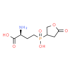 ChemSpider 2D Image | (2S)-2-Amino-4-[hydroxy(5-oxotetrahydro-3-furanyl)phosphoryl]butanoic acid | C8H14NO6P
