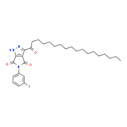 ChemSpider 2D Image | 5-(3-Fluorophenyl)-3-stearoylpyrrolo[3,4-c]pyrazole-4,6(1H,5H)-dione | C29H40FN3O3
